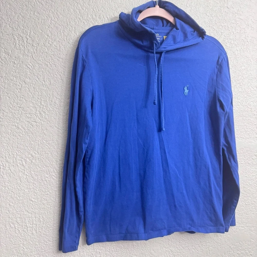 Polo Ralph Lauren Blue Hooded Long Sleeve Tee Men’s Small